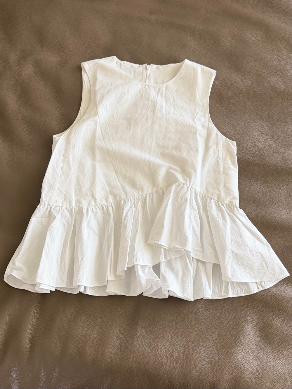 Ochirly Chic White Ruffled Blouse